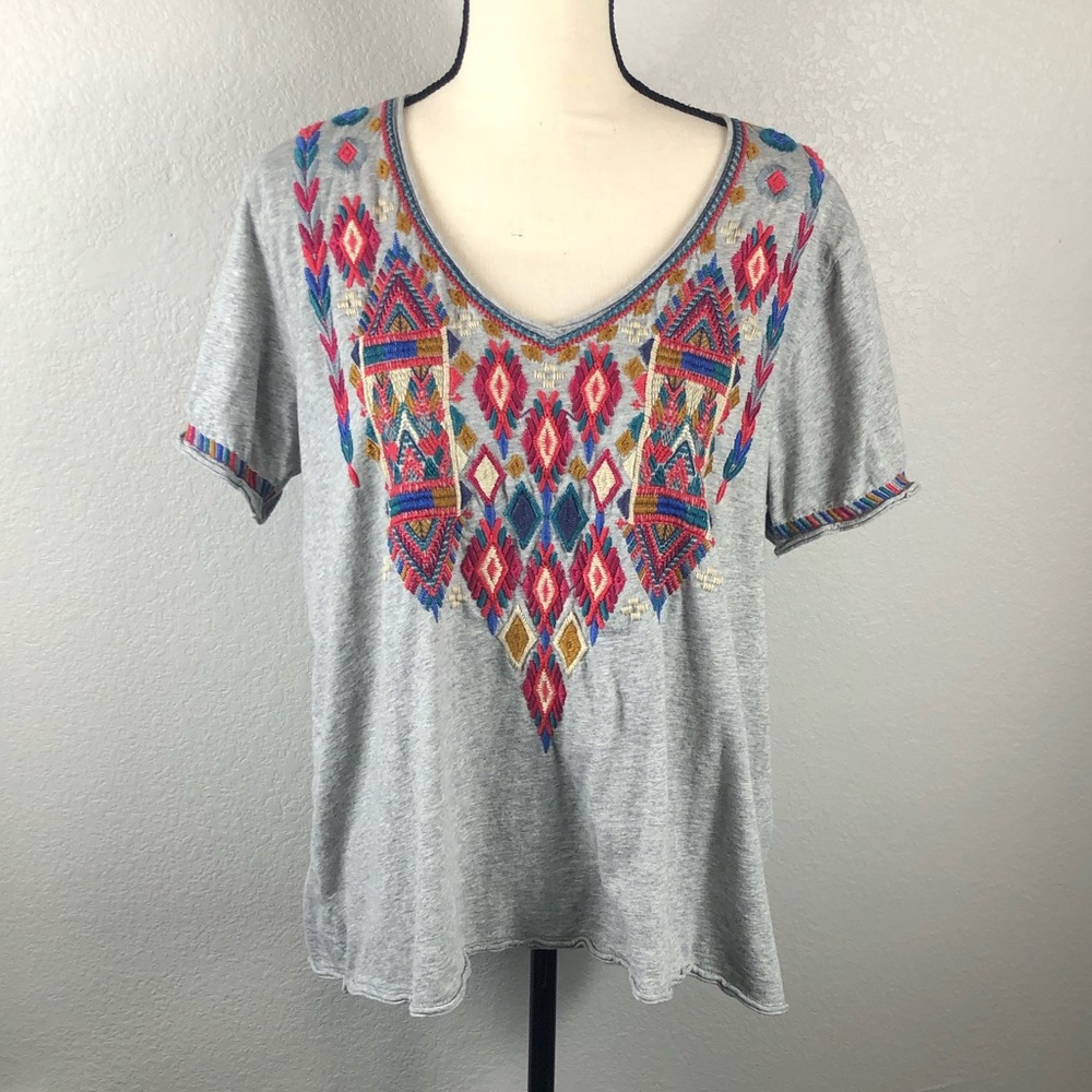 Johnny Was Embroidered Tee